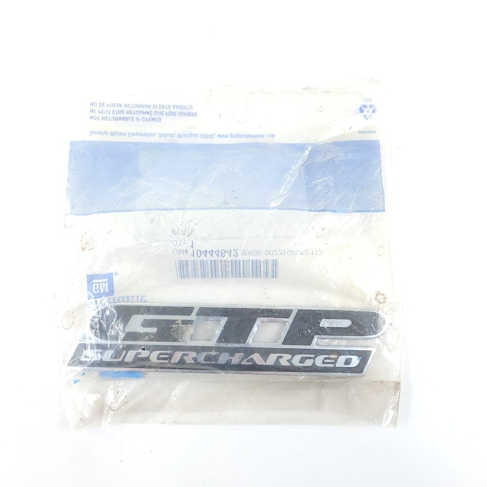 NOS Pontiac OEM 1997-2002 Bonneville Grand Prix GTP Supercharged Emblem 10444642